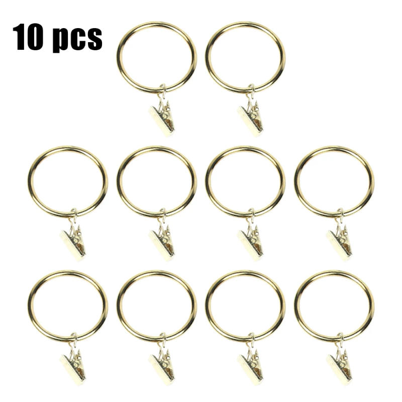 Description Picture 3 of item10pcs Metal Curtain Rings Metal Curtain Rings Hanging Hooks With Clips For Curtains Rods Pole Voile Heavy Duty Rings 35mm