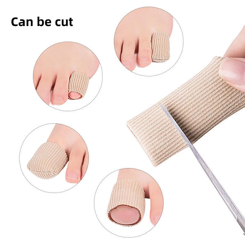 Description Picture 6 of item2Pieces Bunions Corns Foot Pain Relief Orthotics Fabric Silicone Toe Tube Cover Protector Finger Toes Separators Hallux Valgus