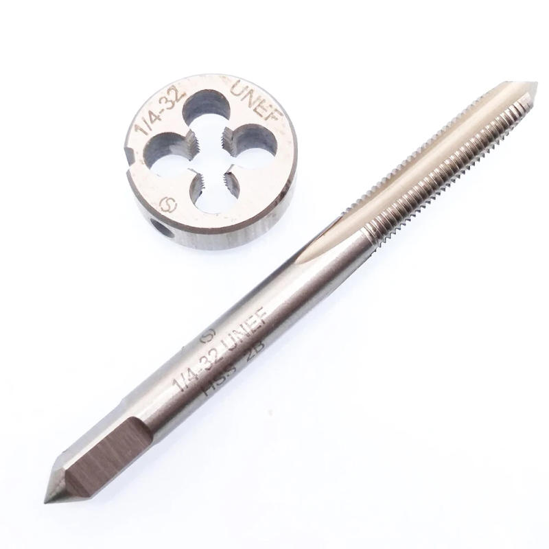 Description Picture 4 of item1/4‘‘-32 UNEF Tap And Die Set HSS Round Threading Die Right Hand Tap For Broken Screws Remover Repairing Tools Hand Manual Tools