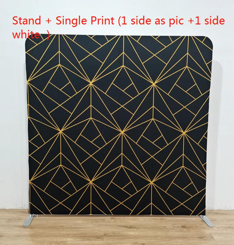 Description Picture 4 of itemWhite and Black Gold line 3D geometry Printing Pillow Backdrop with Frame stand for photography background and Party wedding