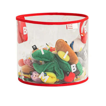 INS New PVC Transparent Thickened Toy Storage Basket Snack Dog Toy Sundries Hand-Held Storage Box Dog Supplies