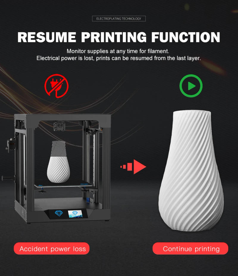 Description Picture 5 of itemTwotrees 3D Printer Core XY SP-5 V1.1 Printer Touch Kit FDM Dual Z Axis Printer Extruder Print Size 300*300*330mm TMC2225 PEI