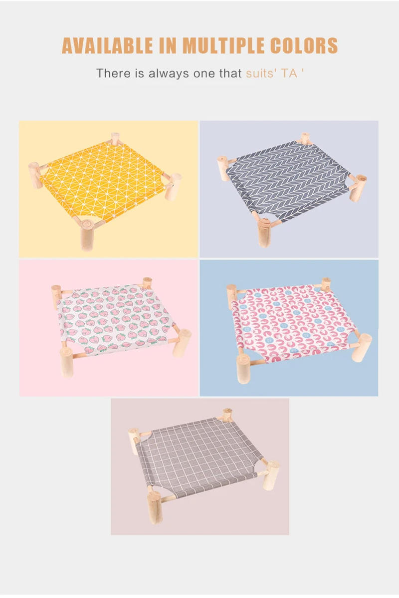 Description Picture 5 of itemSummer Pet Sofa Dog Bed Cat Removable Mat Indoor Hammock Wooden Elevated Portable Pet Camping Wooden Bed