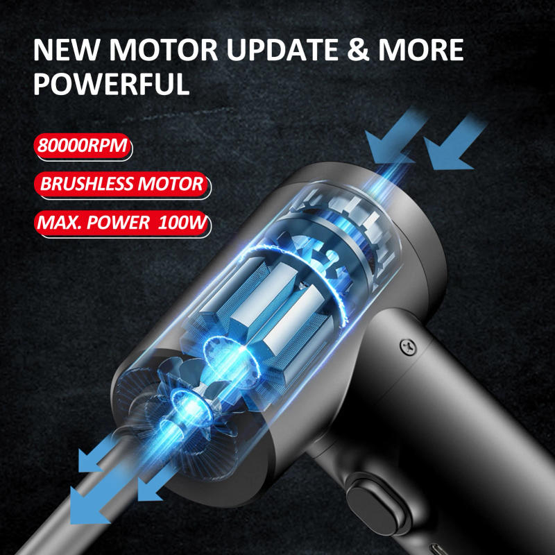 Description Picture 4 of item100W 7500mAh Cordless Air Blower Compressed Air Duster Cleaner With Emergency Light Electric Inflator Cleaning Tools Dust Blower