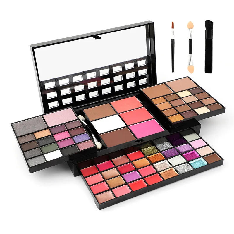 Description Picture 2 of item74 Color Make Up Set Eye Shadow Palette Layers Concealer Lipstick Powder Blush Cosmetics Set Matte Eyeshadow Palette Brush