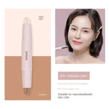 NOVO Double Headed Highlight Repair Stick Brighten Face Shadow Contouring Bronzer Concealer Highlighter Pen 3D Makeup Corrector