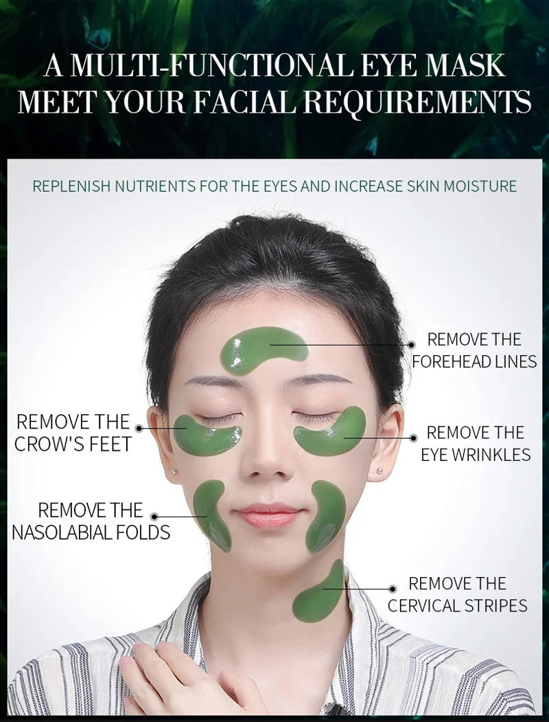 Description Picture 6 of itemSeaweed Firming Eye Mask Eye Patches for the Eyes Crystal Green Masks Anti Aging Dark Circle Puffiness Collagen Eyelid Patch New