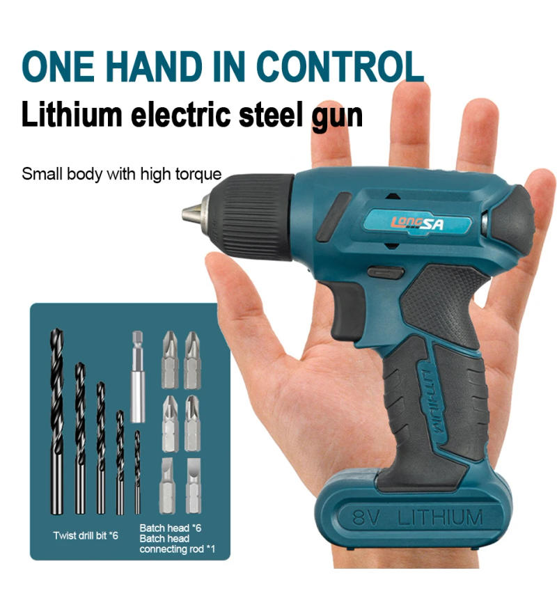 Description Picture 2 of item8V Cordless Electric Screwdriver Set Mini Drill Portable Electric Drill Multifunction Household Electric Screwdriver Power Tools