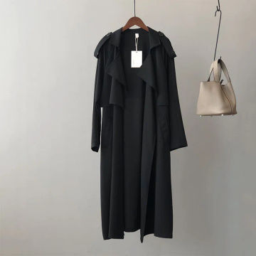 SEDUTMO Spring Women Long Trench Coat Fashion Windbreaker Vintage Oversize Pocket Elegant Office Outwear With Belt ED1859