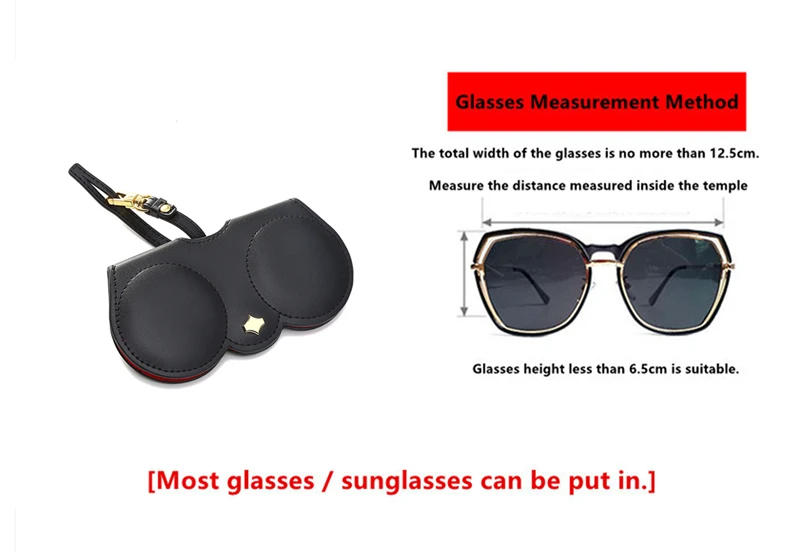 Description Picture 5 of item2020 Popular Serpentine Sunglasses Cases Solid color Sunglasses Bag Glasses Protective Sleeve PU Leather Glasses Case