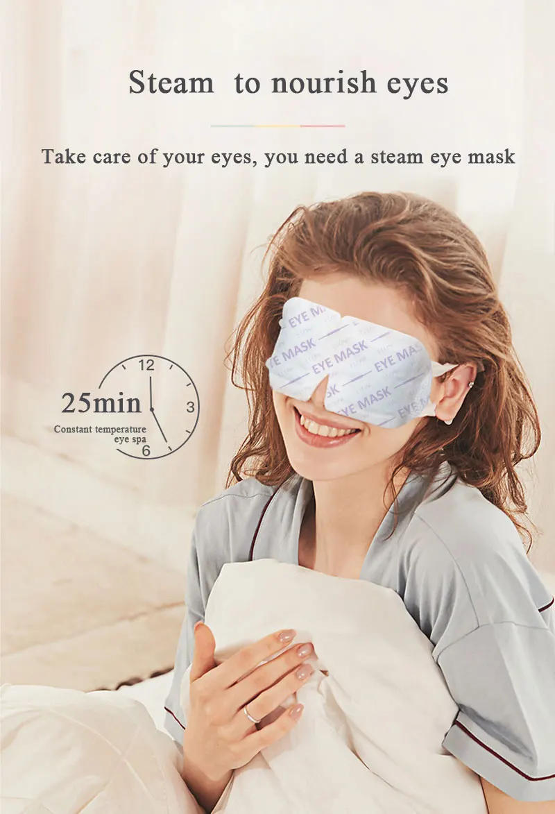 Description Picture 2 of item5PCS Lavender Steam Warm Eye Mask Dark Circle Eye Bags Eliminate Puffy Wrinkles Anti Aging Eyes Fine Line Sleeping Eye Mask