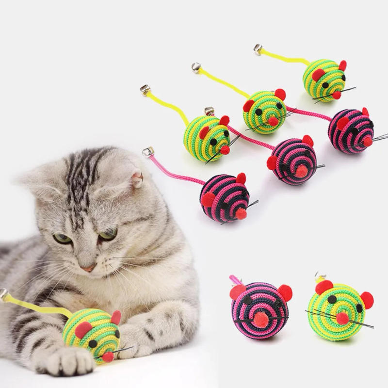 Description Picture 2 of itemBell Mouse Cat Toy Bite Resistant Squeaky Mice Toy Interactive for Indoor Little Cat Kitten Small Dogs Puppy Playing Exercise