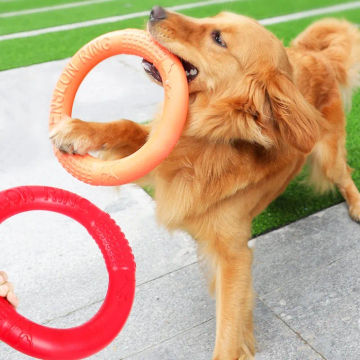 1pc Orange Dog Toys Pet Flying Disk Training Ring Puller EVA Interactive Training Ring Puller Resistant for Dogs