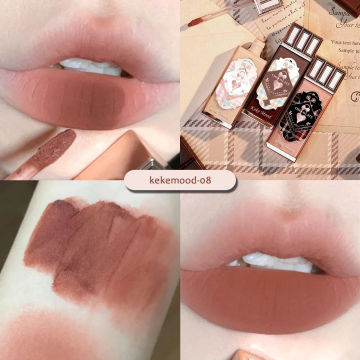 Flower Velvet Matte Lip Gloss Know Sexy Powder Mist Lip Mud Waterproof Lasting Liquid Blush Brown Lipstick Cosmetics makeup