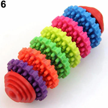 Durable Rubber Pet Dog Puppy Cat Dental Teething Healthy Teeth Clean Gums Chew Play Toy Tool for Random Color for Pet Accessory