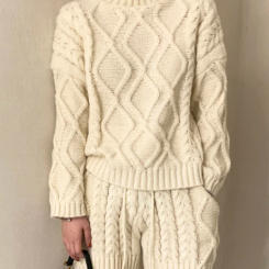 [EWQ] Women Turtleneck Solid Plaid Sweater+Waist Elastic Twists Knit Shorts 2023 Autumn Winter New Casual 2 Piece Set 16U3937