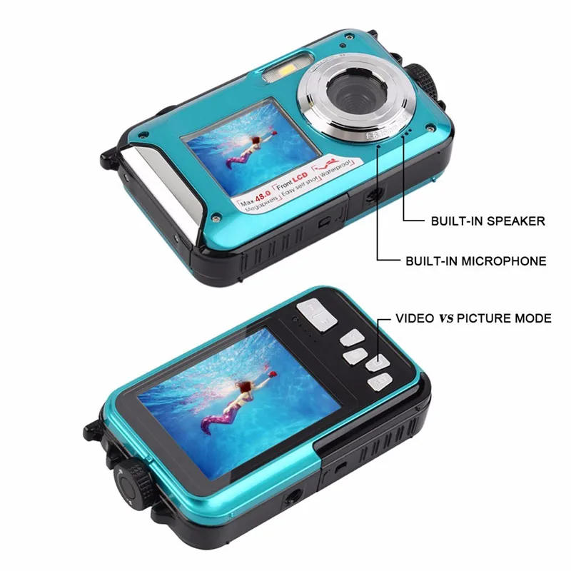 Description Picture 6 of item48 Million Pixel Dual-screen Underwater Waterproof High-definition Digital Camera Point-and-shoot Digital Camera Vlog Camera
