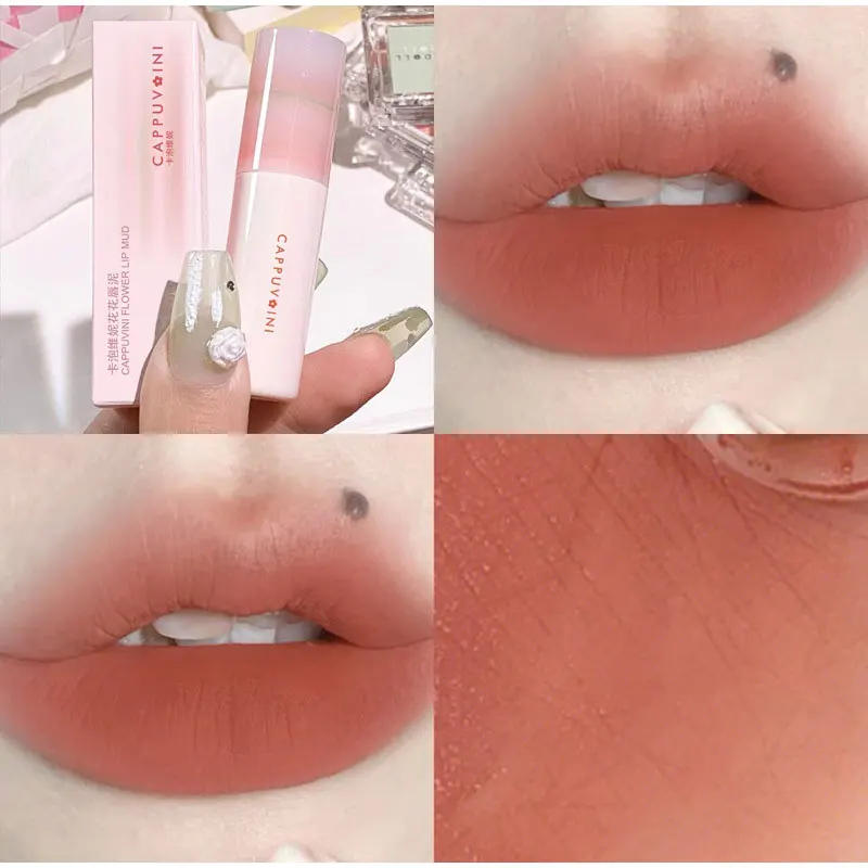 Description Picture 6 of itemCappuvini Matte Velvet Lip Gloss Long Lasting Lip Mud Tint Blush Non-stick Cup Waterproof Lipstick Female Makeup Korean Cosmetic