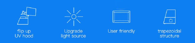 Description Picture 4 of itemSLA Drucker NOVA3D MSLA 3D Printer Bene4 MONO UV Photocuring 2K LCD Jewelry Dental Rapid Prototyping Ultra Accuracy 3D Printers
