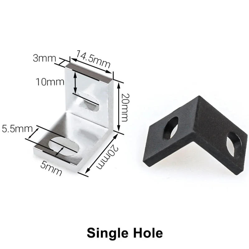 Description Picture 2 of item4Pcs Openbuilds Single Double Triple Universal L Type Support Brackets Fitting Angle Aluminum Connector for Aluminium Profile