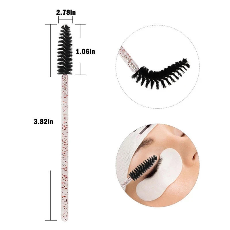 Description Picture 5 of itemGood Quality Disposable 5/50Pcs/Pack Crystal Eyelash Makeup Brush Diamond Handle Mascara Wands Eyelash Extension Makeup Tool Hot