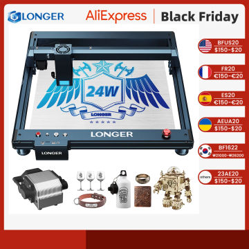 Longer Laser B1 Engraver with Auto Air Assist, 24W Output Laser Cutter, for Wood and Metal, Paper, Acrylic, Glass, Leather