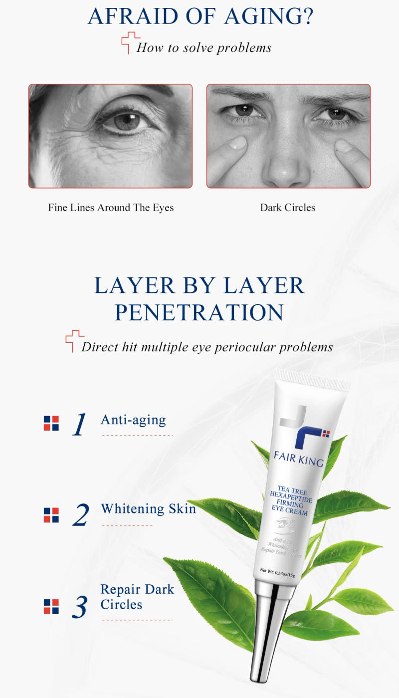 Description Picture 3 of itemFAIR KING Six Peptide Wrinkle Anti-Aging Eye Cream Remove Dark Circles Repair Puffiness And Bags Whitening Moisturizing Eye Care