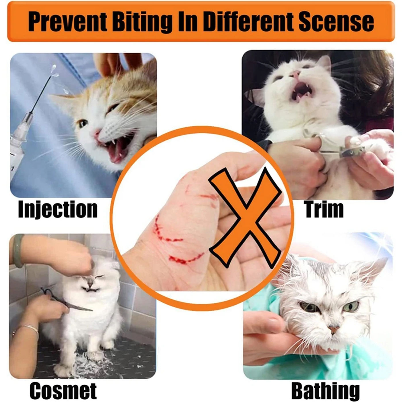 Description Picture 4 of itemCat Muzzle Adjustable Dogs Cats Breathable Anti Bite Muzzles Mask Prevent Cats from Biting and Chewing Pet Grooming Supplies