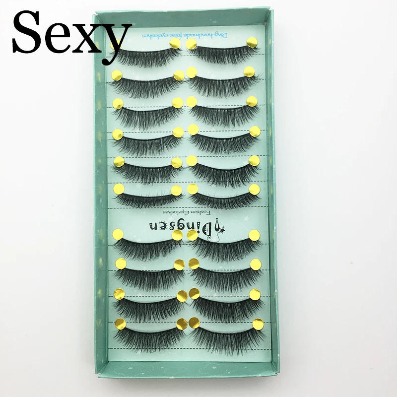 Description Picture 4 of itemHot 10Pairs Handmade 3D Soft Faux Mink Hair False Eyelashes Crisscross Wispy Fluffy Lashes Extension Eye Makeup Tools #3D-66 New