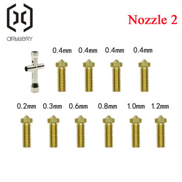 Nozzle 0.2/0.3MM 0.4MM 0.6MM 0.8MM 1.0MM 1.2MM kit extruder print head nozzle is suitable for 1.75 consumables artillery 3D prin