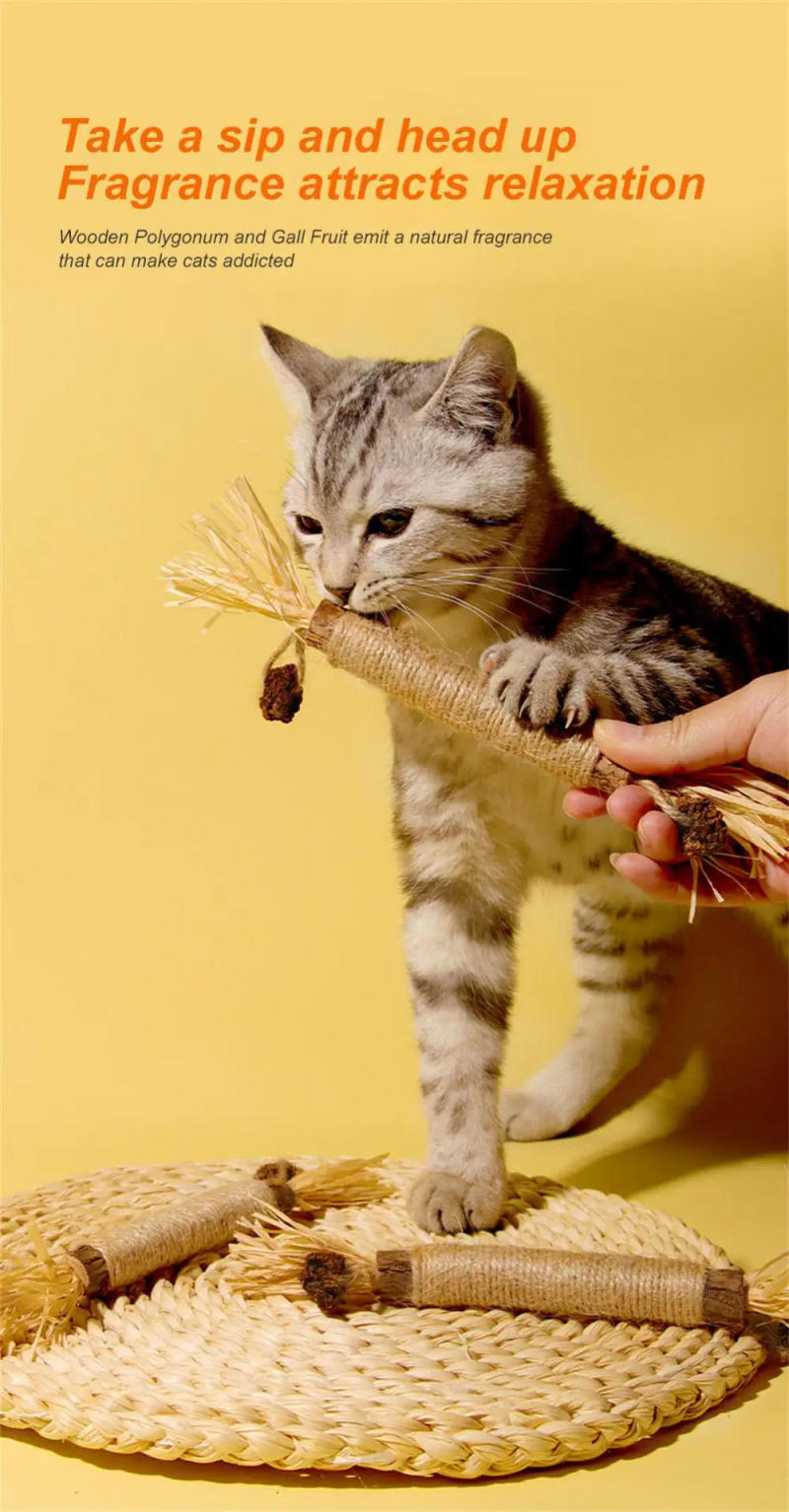 Description Picture 4 of itemCat Toy Silvervine Chew Matatabi Stick Cats Treat Catnip Pet Toys For Cats Natural Stuff With Catnip Gatos For Cleaning Teeth