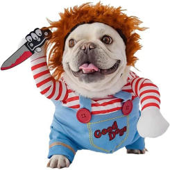 Halloween Dog Crazy Killer Costume Party Pet Cosplay Clothes Machine Washable Puppy Coat Chihuahuas Transform Into Clothes
