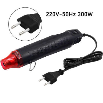 220V EU DIY Heat Gun Electric Power Tool Hot Air Gun 300W Temperature Gun with Supporting Seat Shrink Plastic DIY Craft Tool