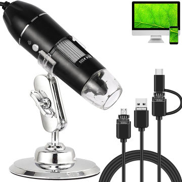 1600X Digital Microscope Camera 3in1 Type-C USB Pocket Electronic Microscope 8 LED HD Magnifier For Cell Phone Soldering Repair
