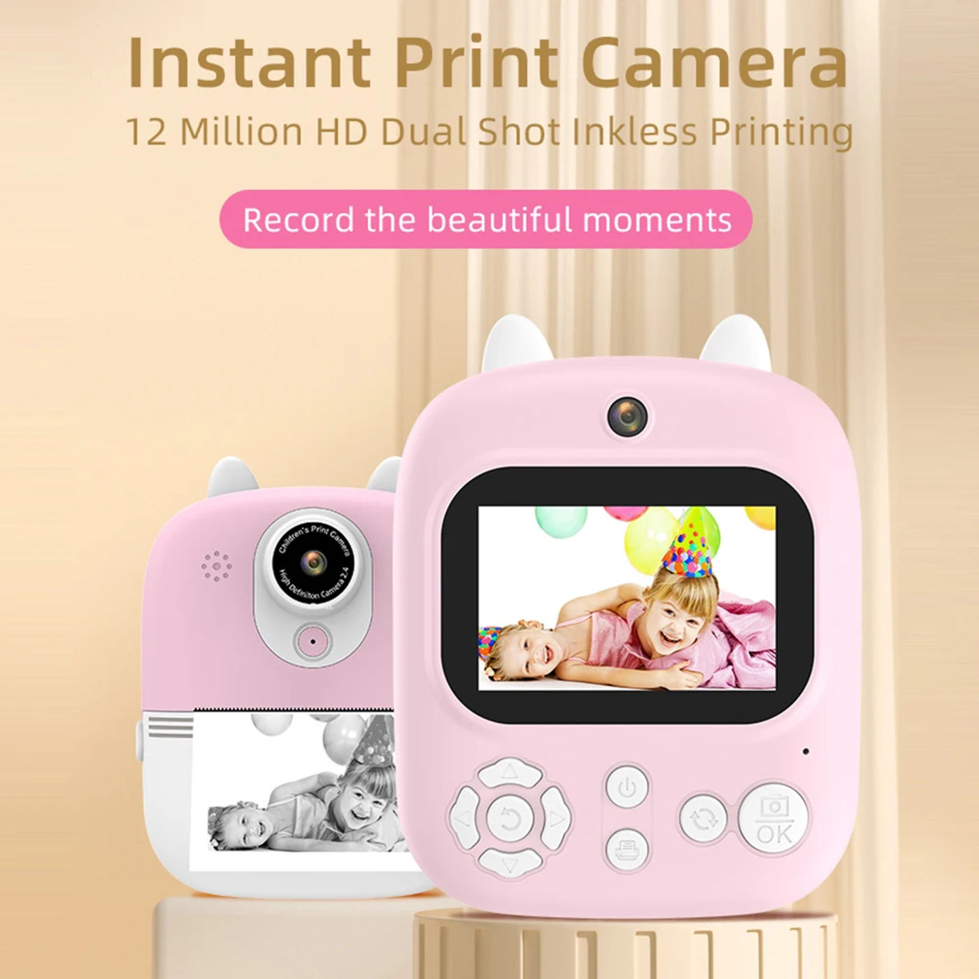 Description Picture 4 of itemInstant Print Camera Dual 1200W Pixel Digital Photo Camera 2.4inch IPS Screen with Thermal Printer Gifts for Boys/Girls/Children
