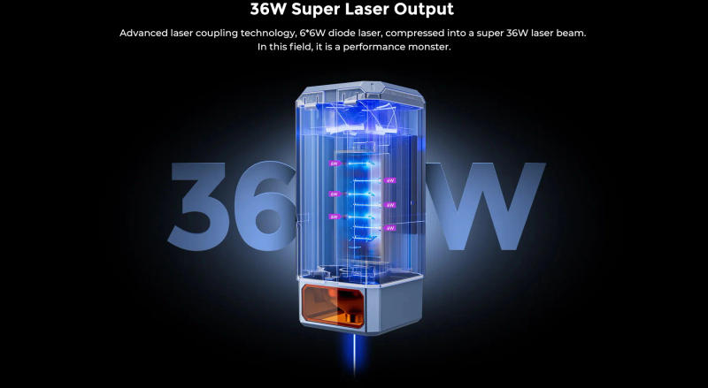 Description Picture 3 of itemAtomstack iKier K1 Ultra Laser Engraving Cutting Machine 36W Output DIY CNC Motorized Z-axis Smart Focus 800mm/S Working Speed