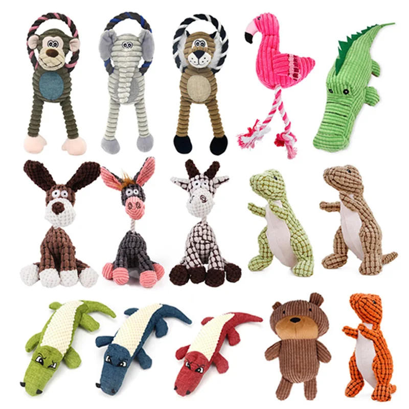 Description Picture 3 of itemDog Squeaky Toys for Small Large Pets Chew Rope Knot Toys Funny Plush Crocodile Puppy Cleaning Teeth Toy Accessories