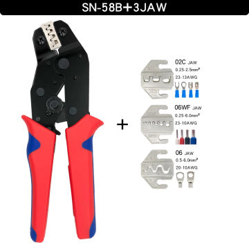 Crimping Pliers Jaws Set SN-58B XH2.54/SM2.5/Tab 2.8/4.8/6.3/ Non-Insulated/Ferrule/Coaxial Terminals Electrical Crimper Tools