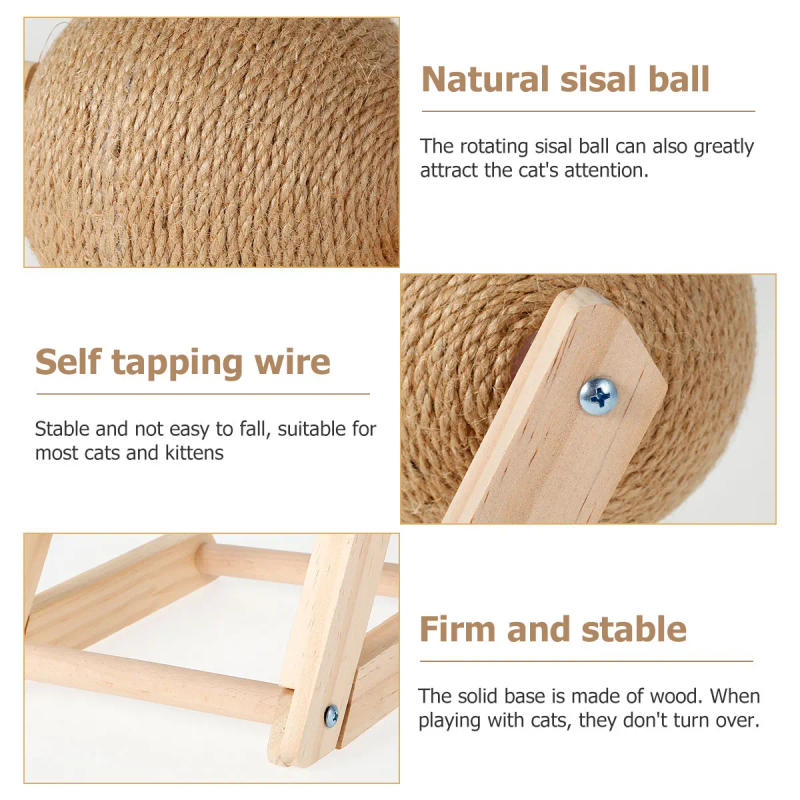 Description Picture 6 of itemInteractive Cat Toys Ball Magic Cat Scratch Board Toy with Bell Cat Grinding Claw Cat Climbing Frame Cats Interactive Toys