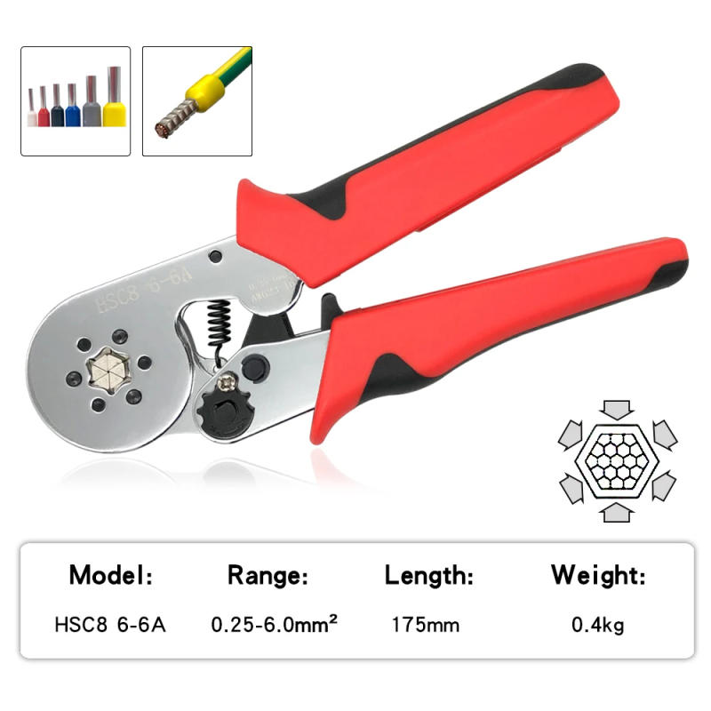Description Picture 6 of itemWire Terminals Crimping Pliers HSC8 6-4A/6-6A Adjustable Ratchet, Wire Stripping Pliers D1, Connectors Wire Crimping Tool