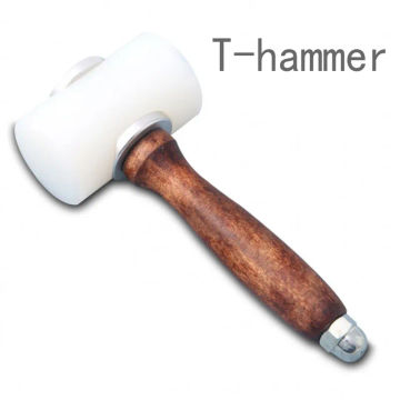 Handheld T type leather hammer wooden handle nylon leather carving mallet leather carving hammer / DIY leather installation tool