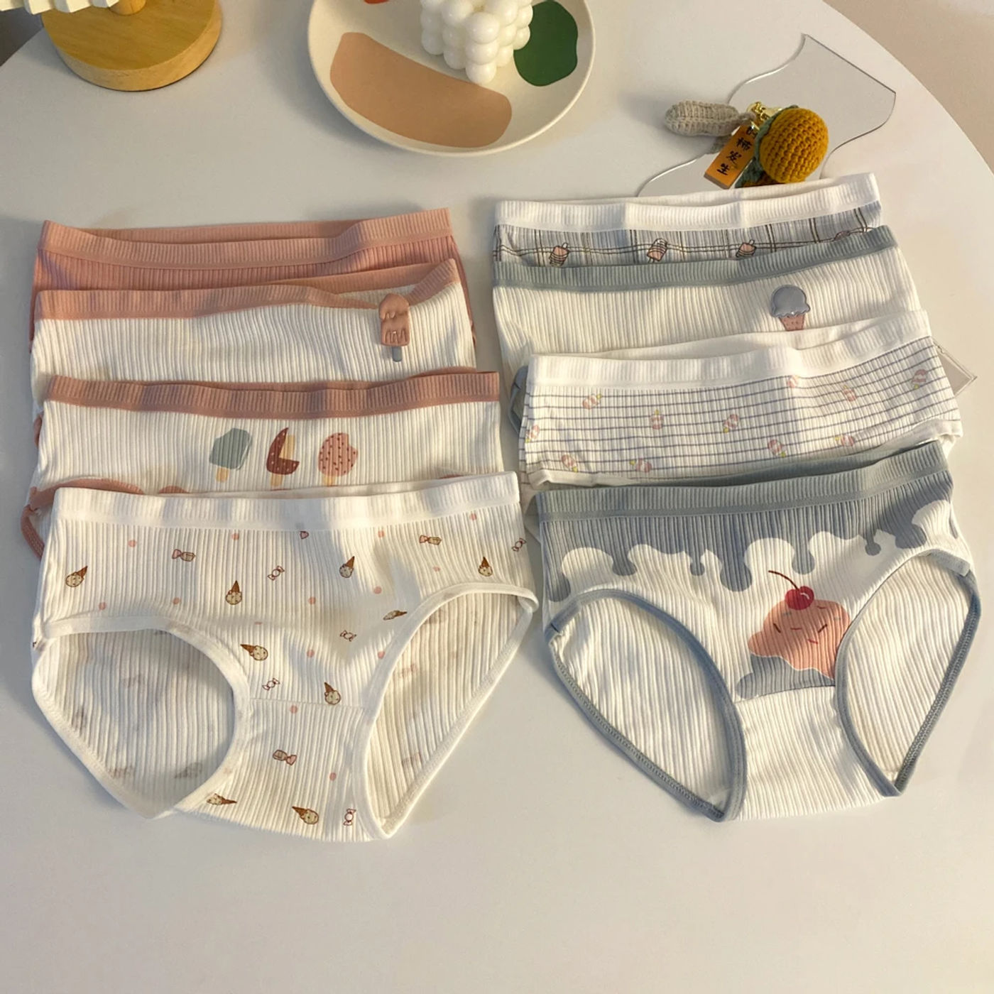 Description Picture 2 of itemHELIAR Women 4 Pcs Cottons Underwear Cute Shorts Printed Plain Shorts M-XL Comfort Panties Safety Lingerie Underwear