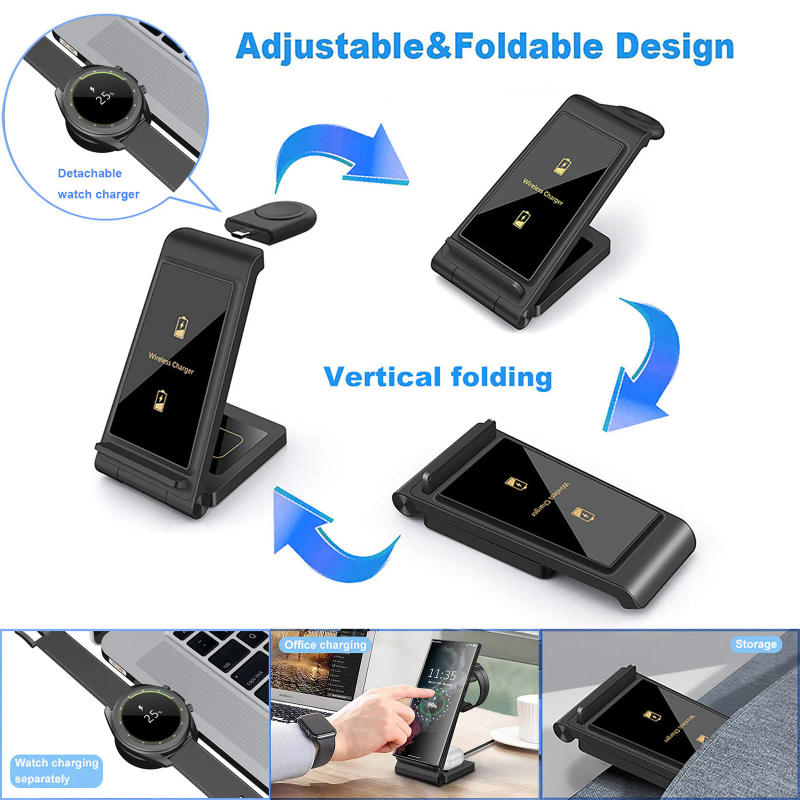 Description Picture 5 of item3 in 1 Wireless Charging Station for Samsung S23/S22/S21/S20/ Fast Charger For Galaxy Watch 5 Pro 4 3 Classic Active 2 LTE Buds
