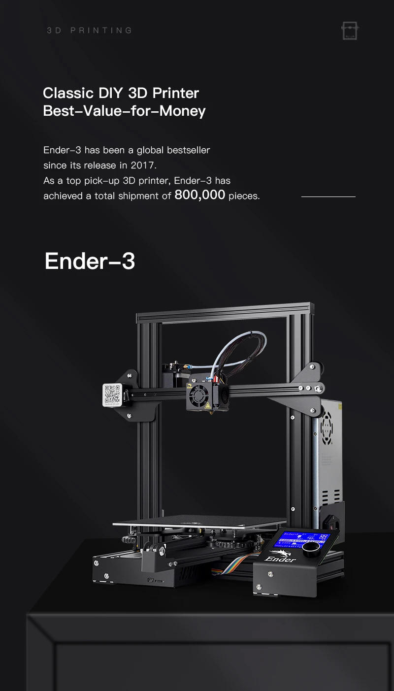 Description Picture 4 of itemCreality Ender 3 3D Printer Ender 3 V2 3D Printer with Resume Printing Professional DIY FDM Printers Sprite Extruder Pro Kit