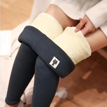 Winter Women Leggings Fleece Lined Velvet Keep Warm Pants High Waist Leggings Women Solid Comfortable Stretchy Thermal Plus Size