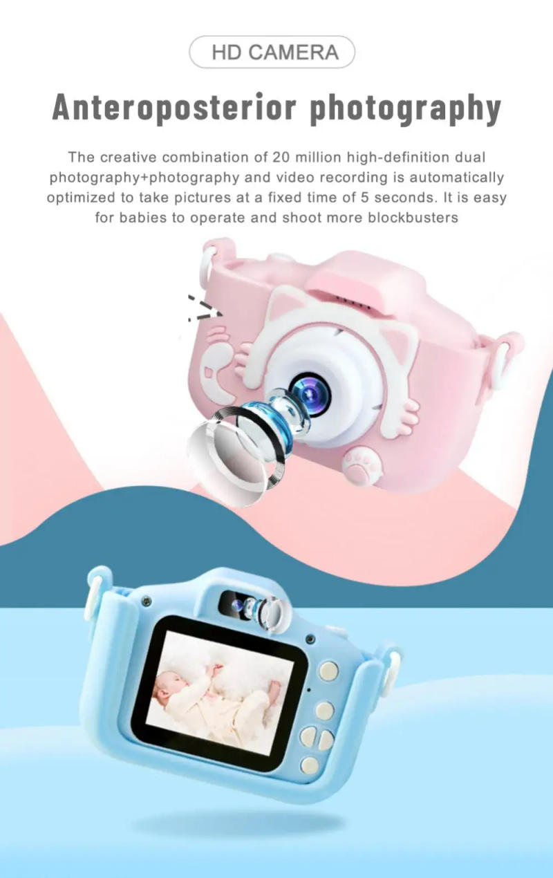 Description Picture 5 of itemChildren's Camera 1080P HD Screen Camera Video Toy 4000W/2000W Pixel Kids Cartoon Cute Camera Outdoor Photography Toy