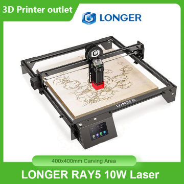 LONGER Ray5 10W Laser Engraver with Engraving Area 400x400mm 3.5'' Touchscreen 32-bit Motherboard App WIFI USB TF Card DIY Laser