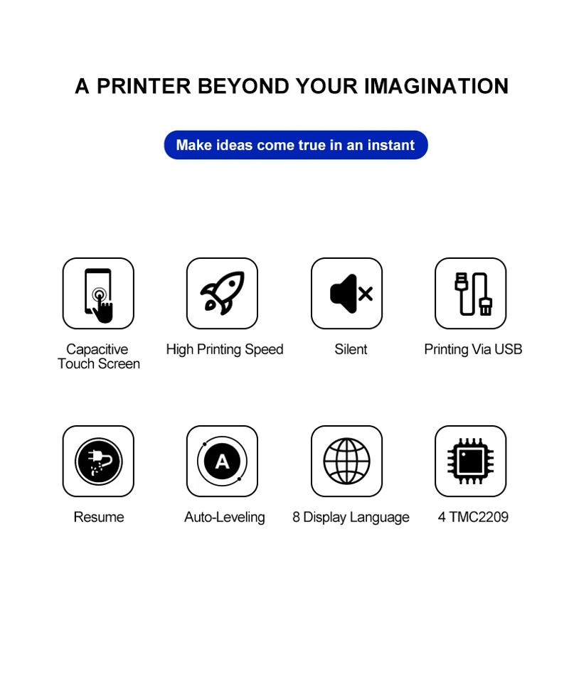 Description Picture 6 of itemFLSUN SuperRacer SR 3D Printer 200mm/s Auto-leveling TMC2209 Silent Driver Touch Screen 32-Bit Processor Linear Rail