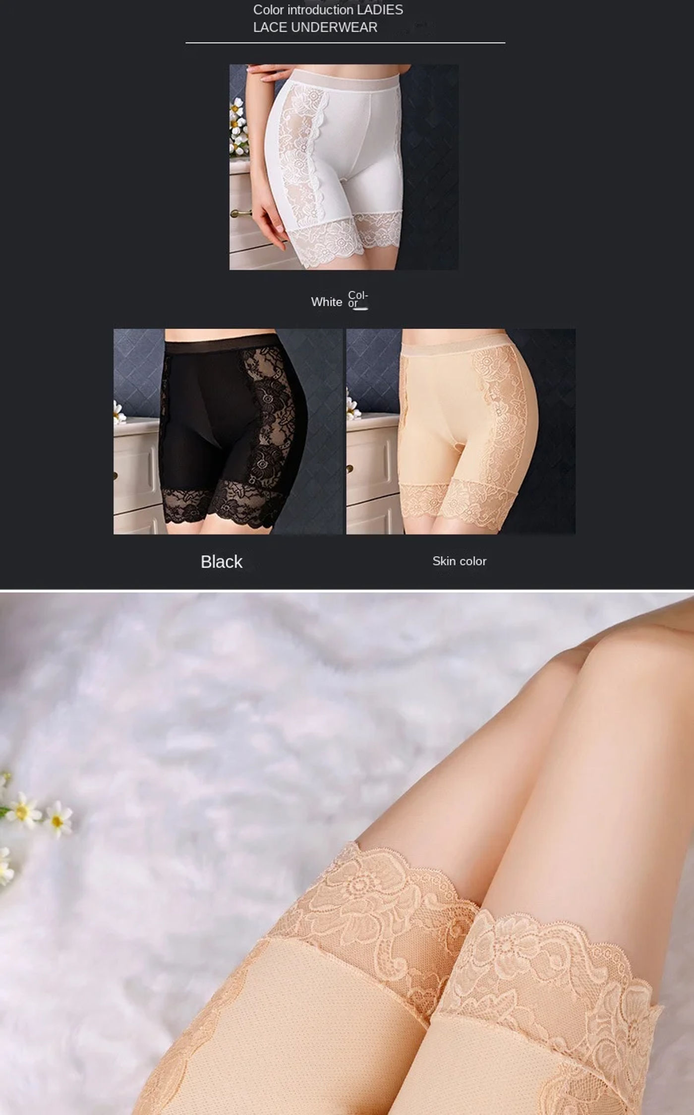 Description Picture 6 of item2023 New Female Panties Lace Seamless Safety Short Pants Women's High Waist Stretch Shorts Briefs Slimming Underwear Lingerie