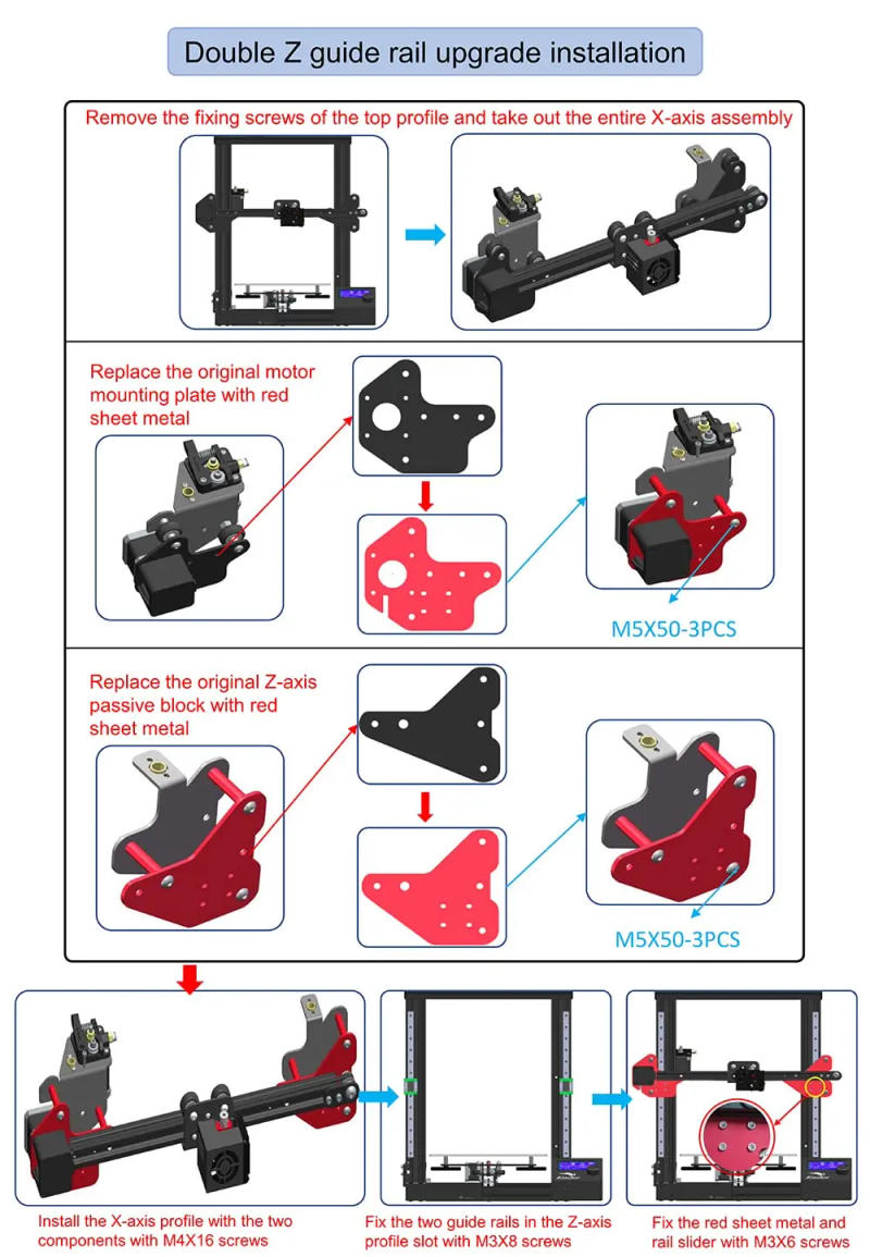 Description Picture 3 of itemDual Z-axis MGN12C Linear Rail Guide Kit with Fix Plate Mount Bracket for Ender-3/3S /Ender 3 Pro/Ender-3 V2/CR-10/CR 10S/S4/S5